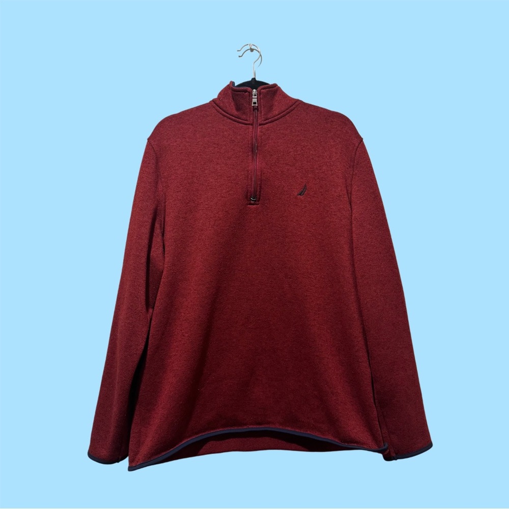 Nautica Red and Blue Knit Pullover